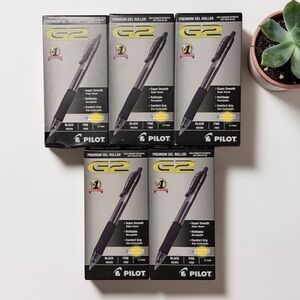 Pilot G2 Premium Gel Roller Pens 0.7, Fine Point Smooth Writing Pens Black 5 pk